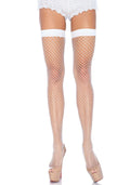 Stockings Leg Avenue Fishnet Thigh Highs One size, White, fine fishnet