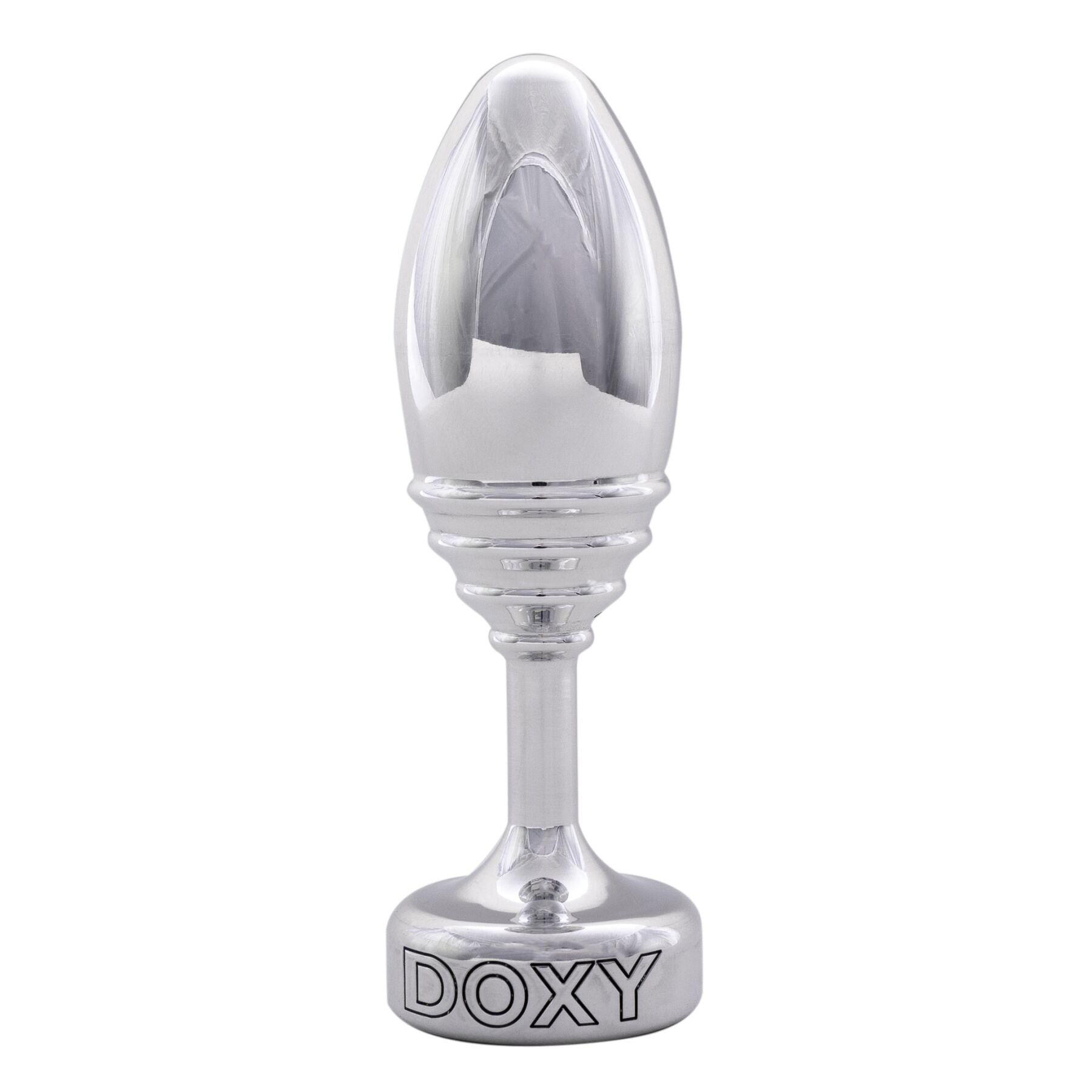 Metal Anal Plug DOXY Butt Plug RIBBED, ribbed, 3.3 cm diameter