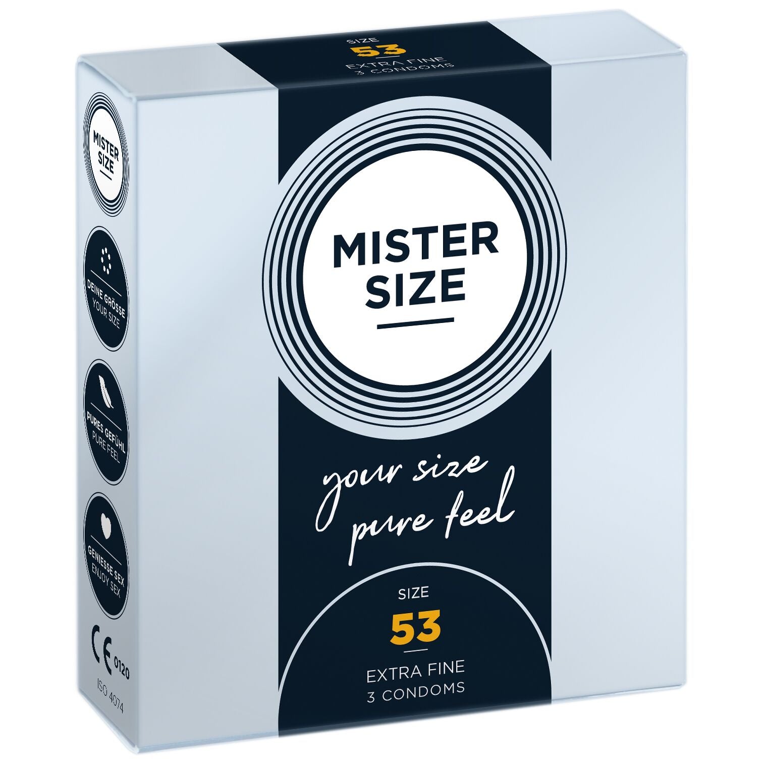 Sale!!! Mister Size condoms - pure feel - 53 (3 pcs) (exp. 05.2026)