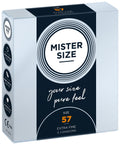 Mister Size condoms - pure feel - 57 (3 condoms), 0.05 mm thickness