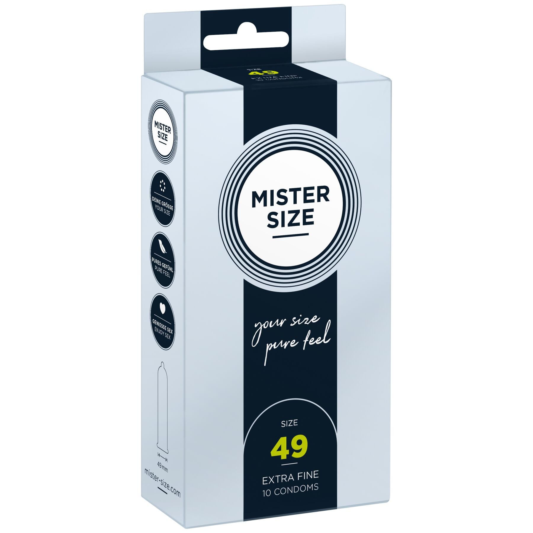 Condoms Mister Size - pure feel - 49 (10 condoms), thickness 0.05 mm