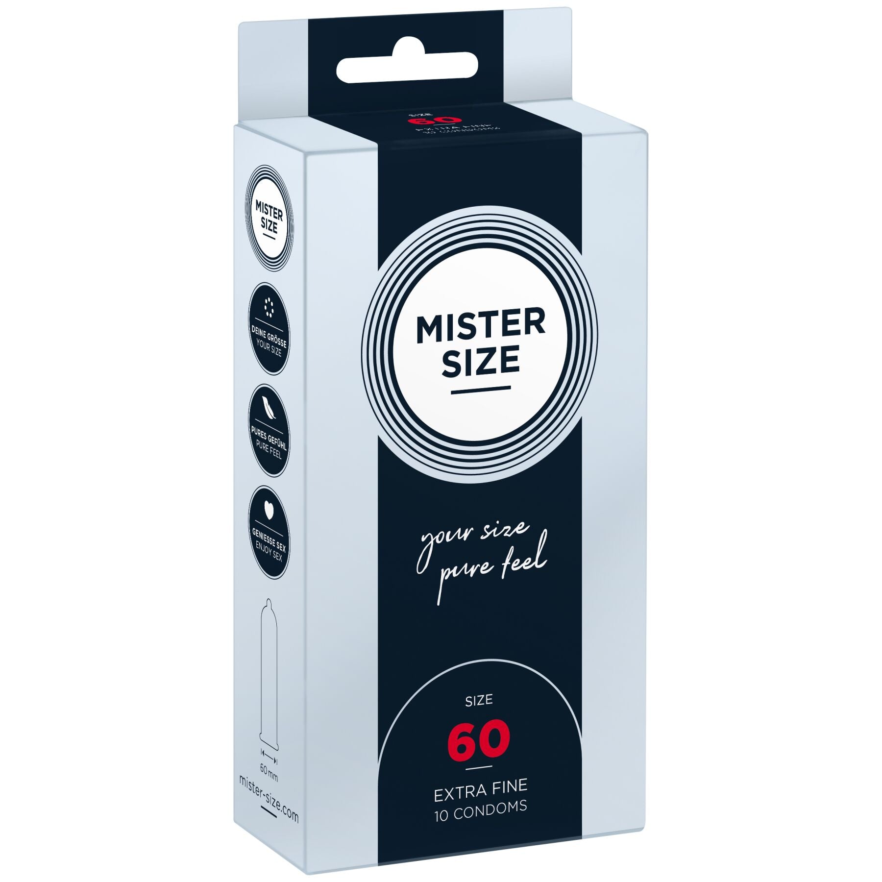 Mister Size Pure Feel Condoms - 60 (10 condoms), thickness 0.05 mm