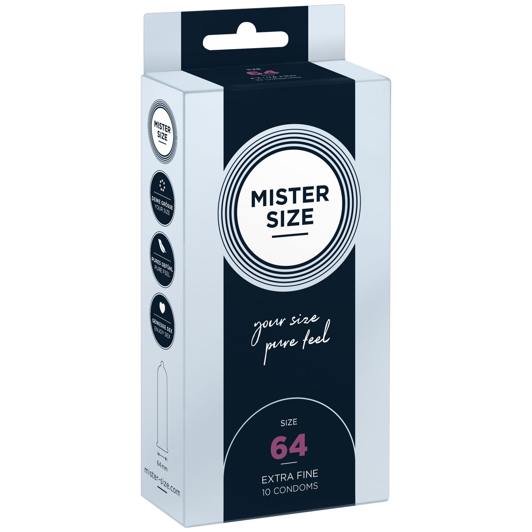 Mister Size - pure feel - 64 condoms (10 condoms), 0.05 mm thickness