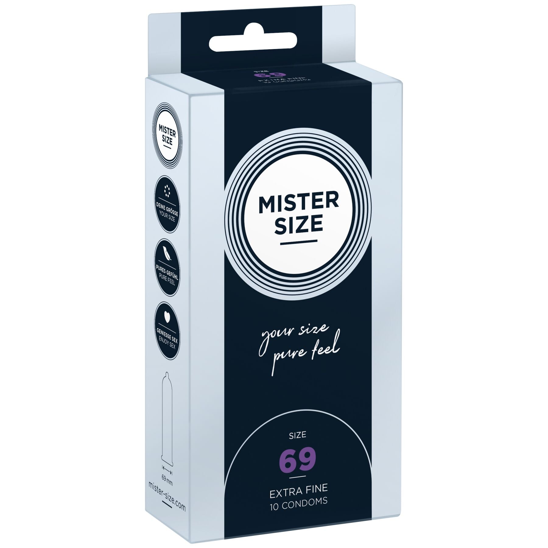 Mister Size Condoms - pure feel - 69 (10 condoms), thickness 0.05 mm
