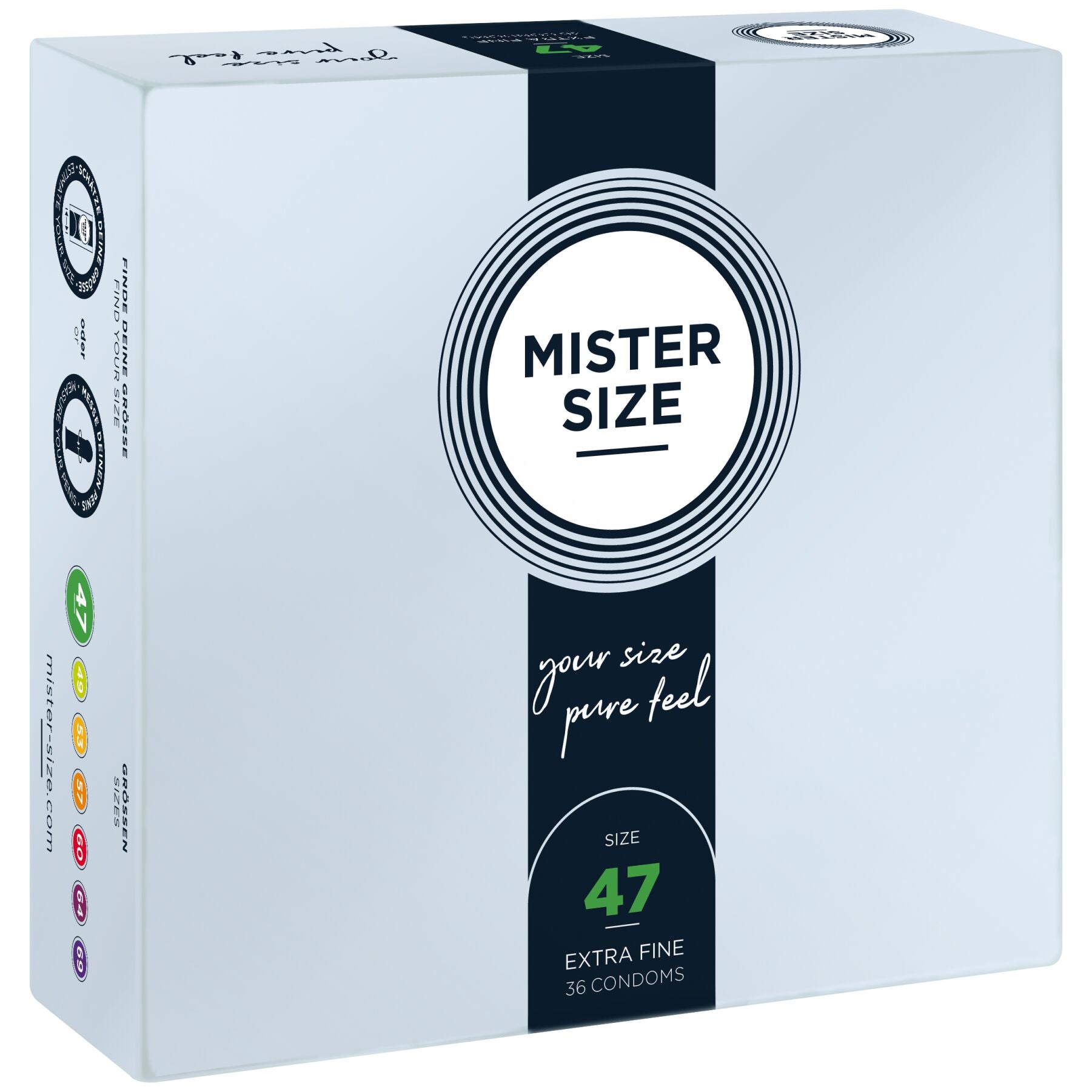Mister Size condoms - pure feel - 47 (36 condoms), thickness 0.05 mm