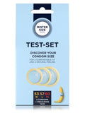 Mister Size test-set condoms 53–57–60, 3 sizes + ruler, 0.05 mm thickness