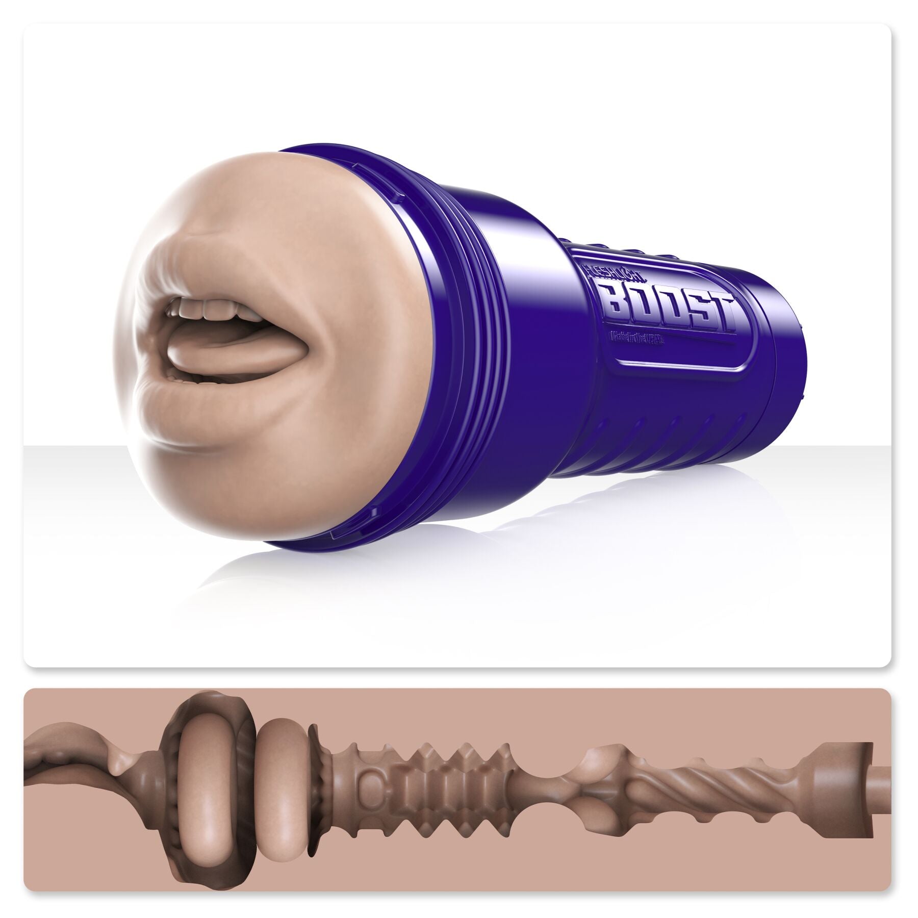 Мастурбатор-ротик Fleshlight Boost Blow Light Medium Flesh, плаваючі кільця Turbo Tech