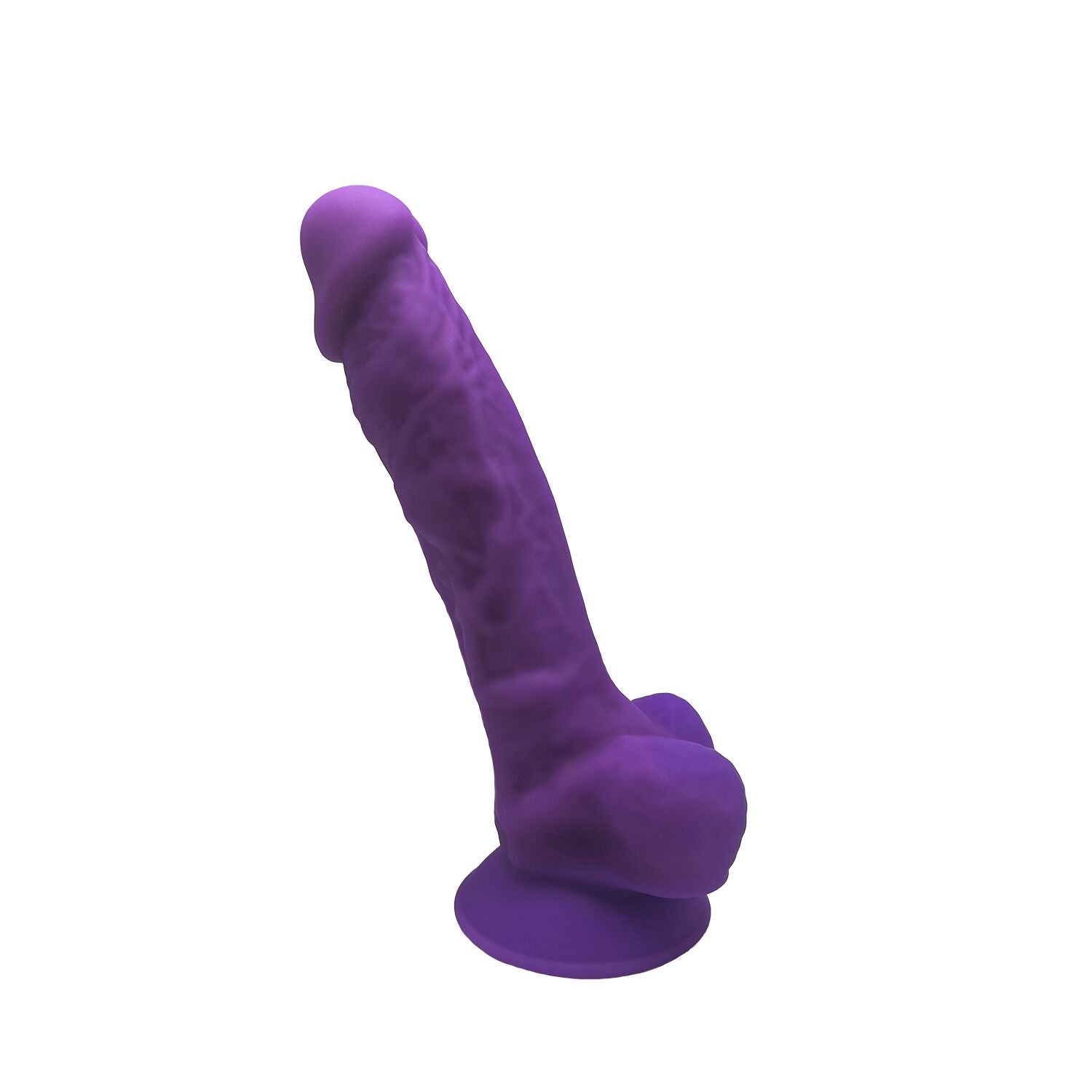 Dildo SilexD Johnny Purple (MODEL 1 size 7in), dual-layer, silicone+Silexpan, diameter 3.8 cm