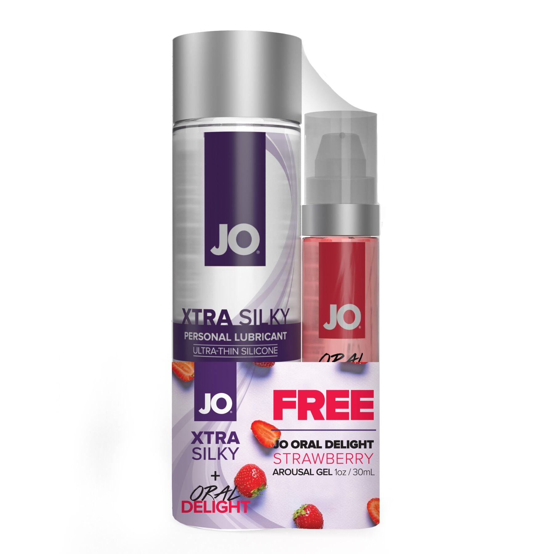 JO GWP Set - Xtra Silky Silicone (120ml) & Oral Delight - Strawberry (30ml)