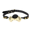 Luxury Silicone Zalo Ball Gag Black, Swarovski crystal, leather strap