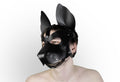 Feral Feelings 2-in-1 Leather Dog Mask, Detachable Muzzle