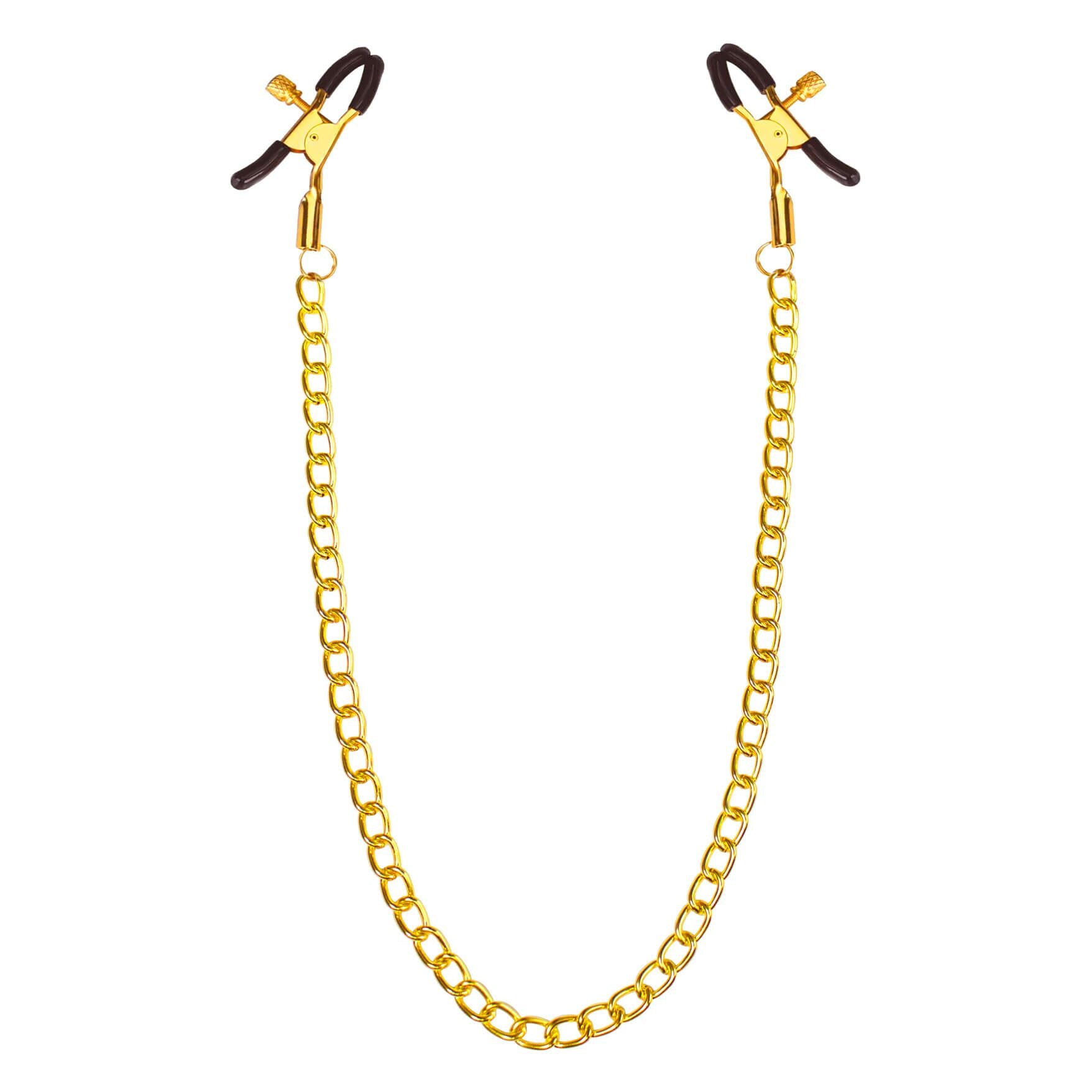 Nipple clamps with chain Feral Feelings - Nipple clamps Classic, gold/black