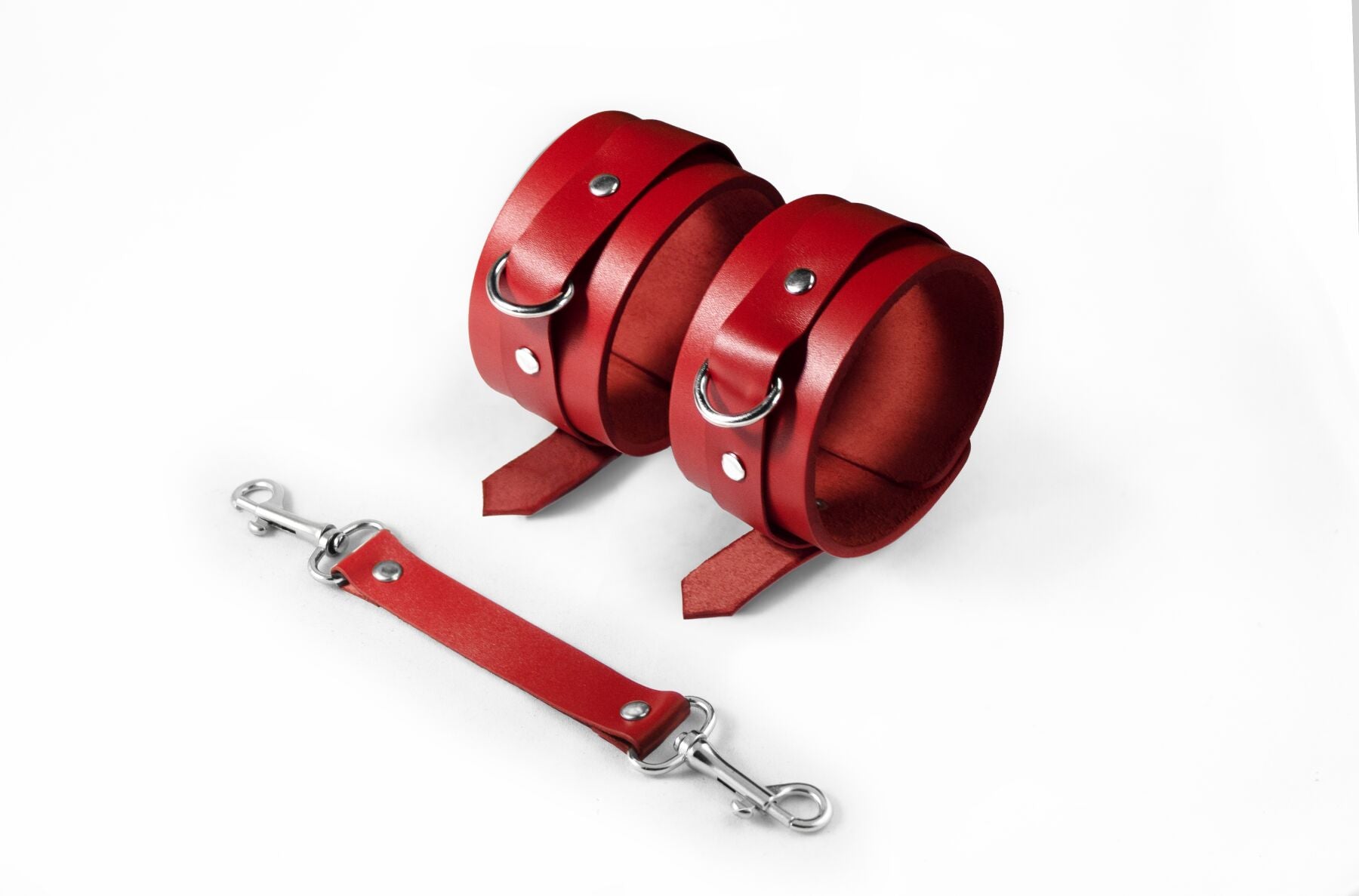Feral Feelings Ankle Restraints Red, genuine leather