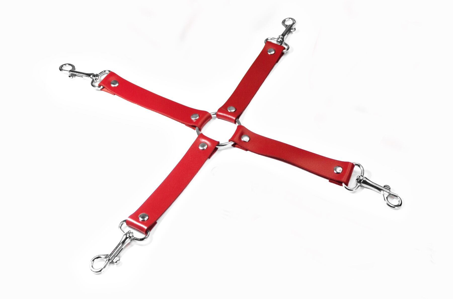 4 Way Connector Red Feral Feelings Cross Connector, genuine leather