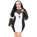 Erotic Nun Costume JSY "Sinner Lola" Plus Size Black, dress, cross, wimple