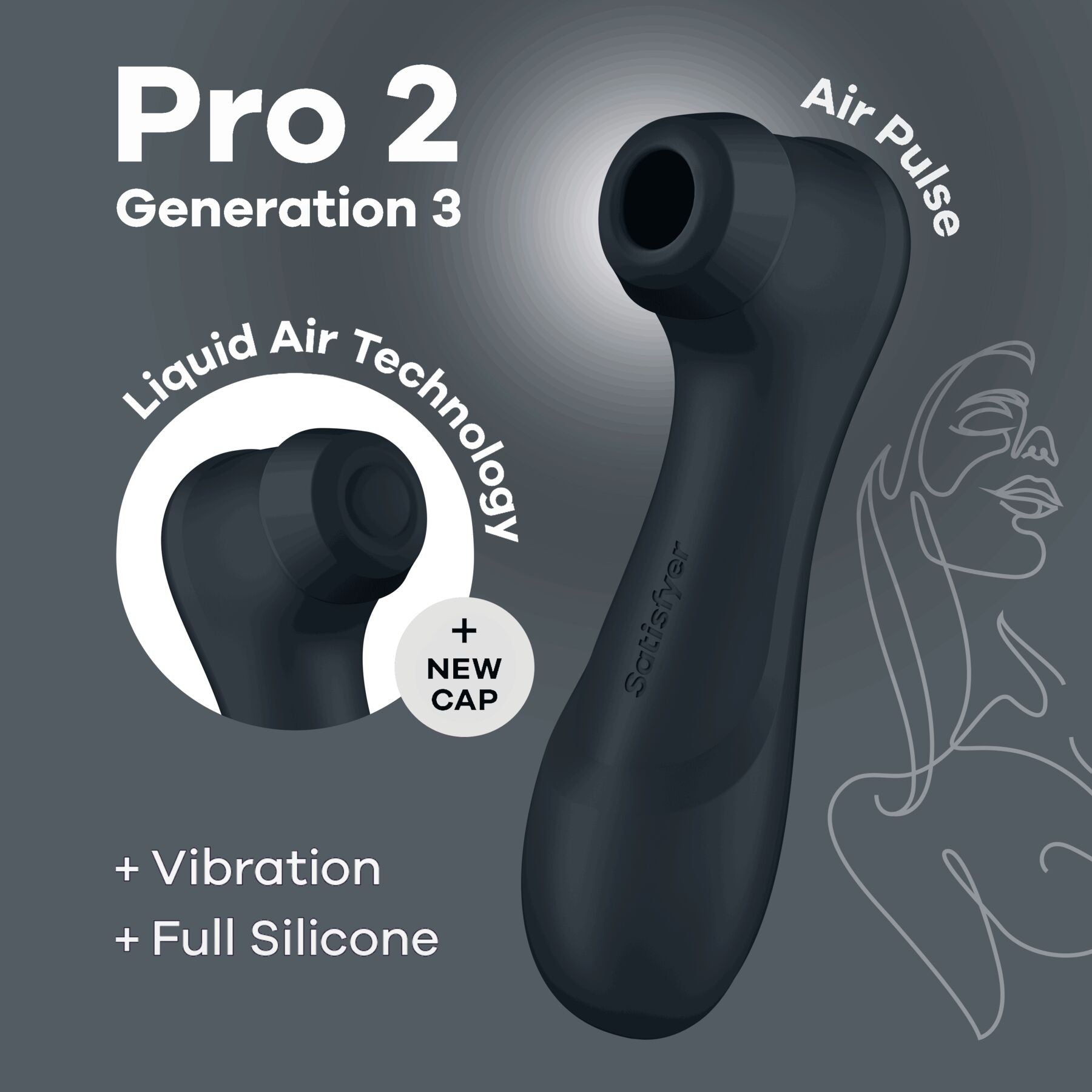Satisfyer Pro 2 Generation 3 with Liquid Air Dark Grey Clitoral Stimulator