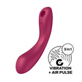 Vacuum Stimulator with Vibration Satisfyer Curvy Trinity 1 Red, 3-in-1 Toy