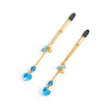 Nipple clamps Art of Sex – Crystal Heart Blue, gold