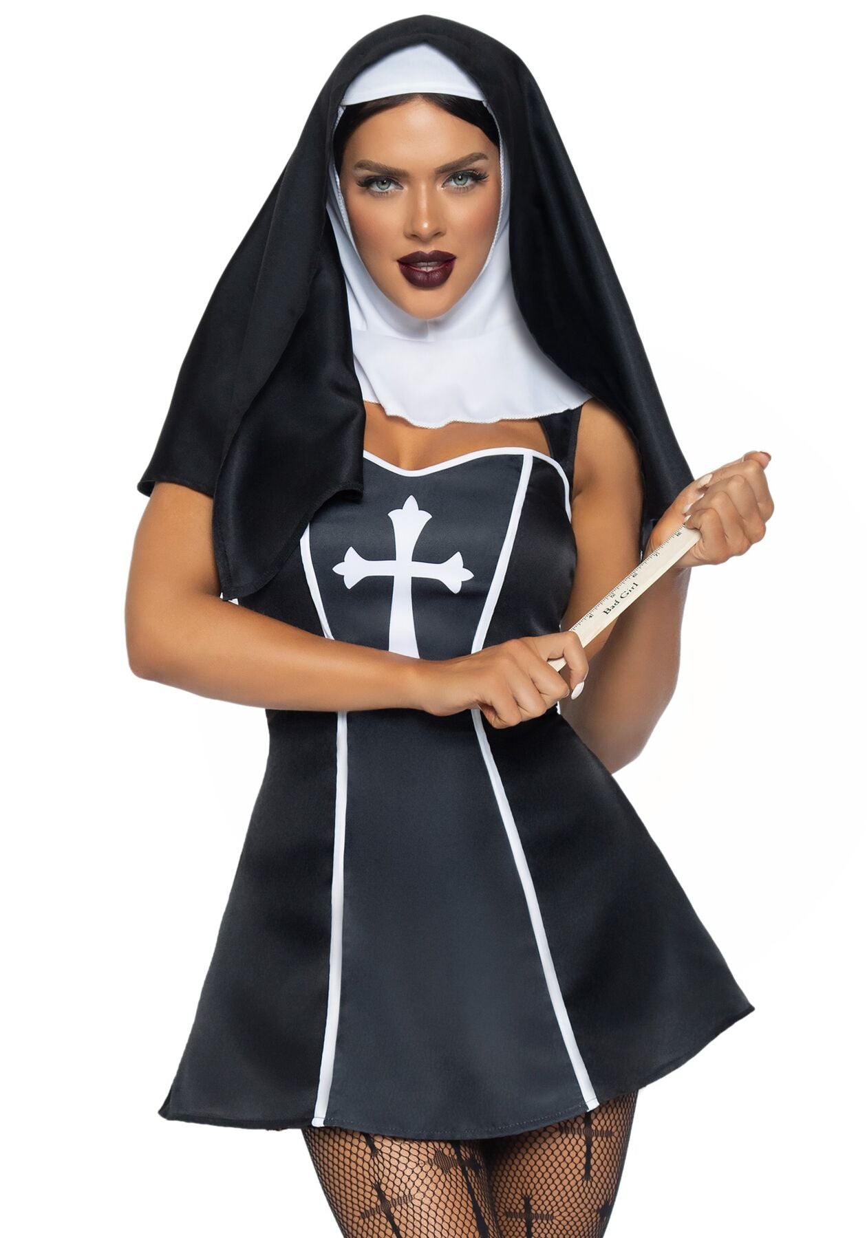 Leg Avenue Naughty Nun Costume L, dress, headpiece