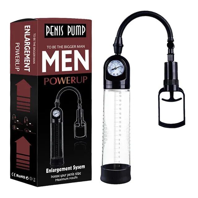 Вакуумна помпа Men Powerup зі стрілковим манометром і ручним насосом