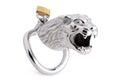 Master Series Cock Cage: Tiger King Cock Cage With Lock, three rings, lock, three keys