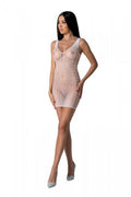 Minidress with vertical pattern Passion BS097 One Size, white, side lacing