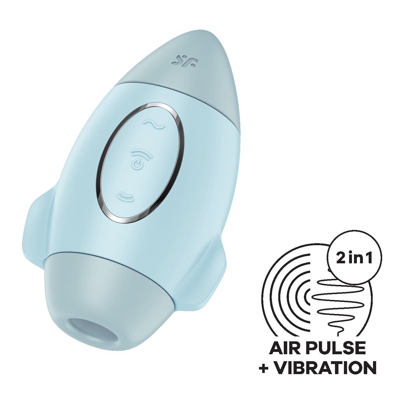 Satisfyer Mission Control Blue Vacuum Stimulator with Vibration, 2 Independent Motors
