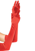 Leg Avenue Extra Long Satin Gloves, One Size, Red
