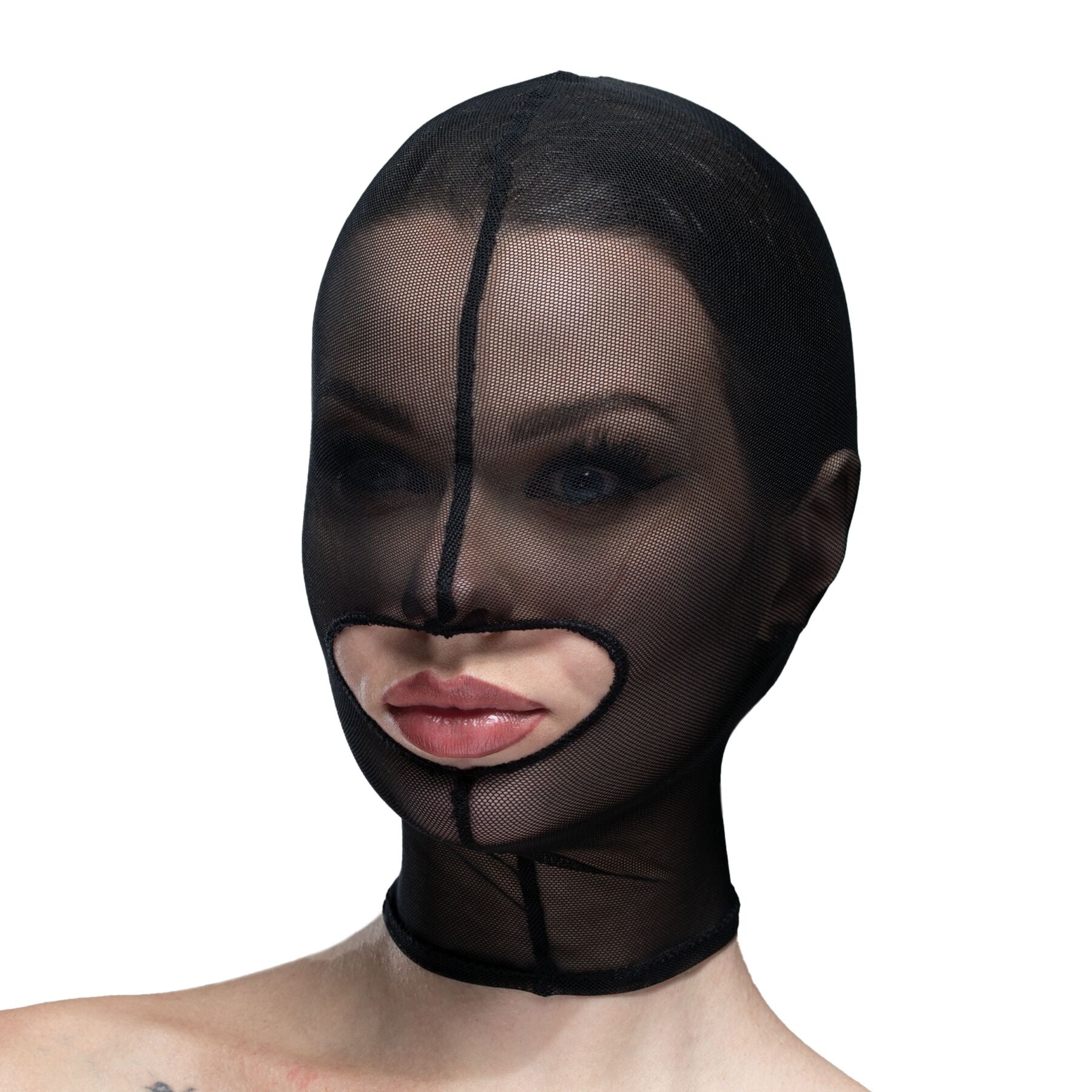 Mesh Mask with Open Mouth Feral Feelings - Hood Mask Black