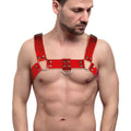 Men's Chest Harness Feral Feelings - Bulldog Harness Red Transparent