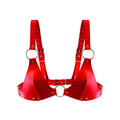 Feral Feelings Genuine Leather Bikini Top Red