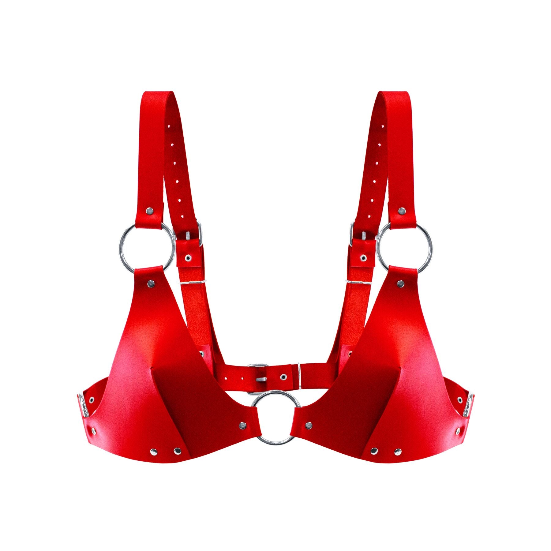 Feral Feelings Genuine Leather Bikini Top Red