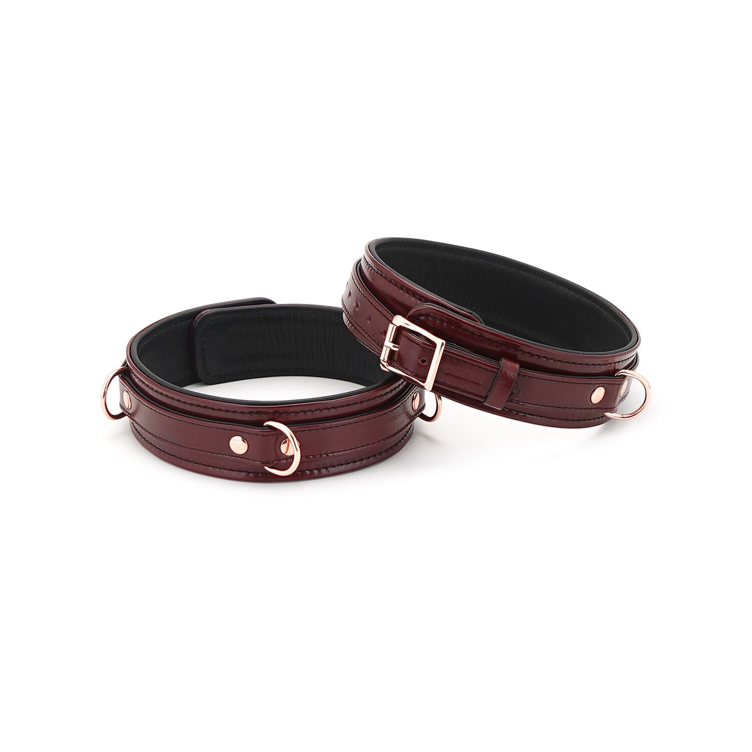 Liebe Seele Wine Red Thigh Cuffs L Size, genuine leather