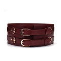 Шкіряний пояс для бондажу Liebe Seele Wine Red Waist Cuff, M Size