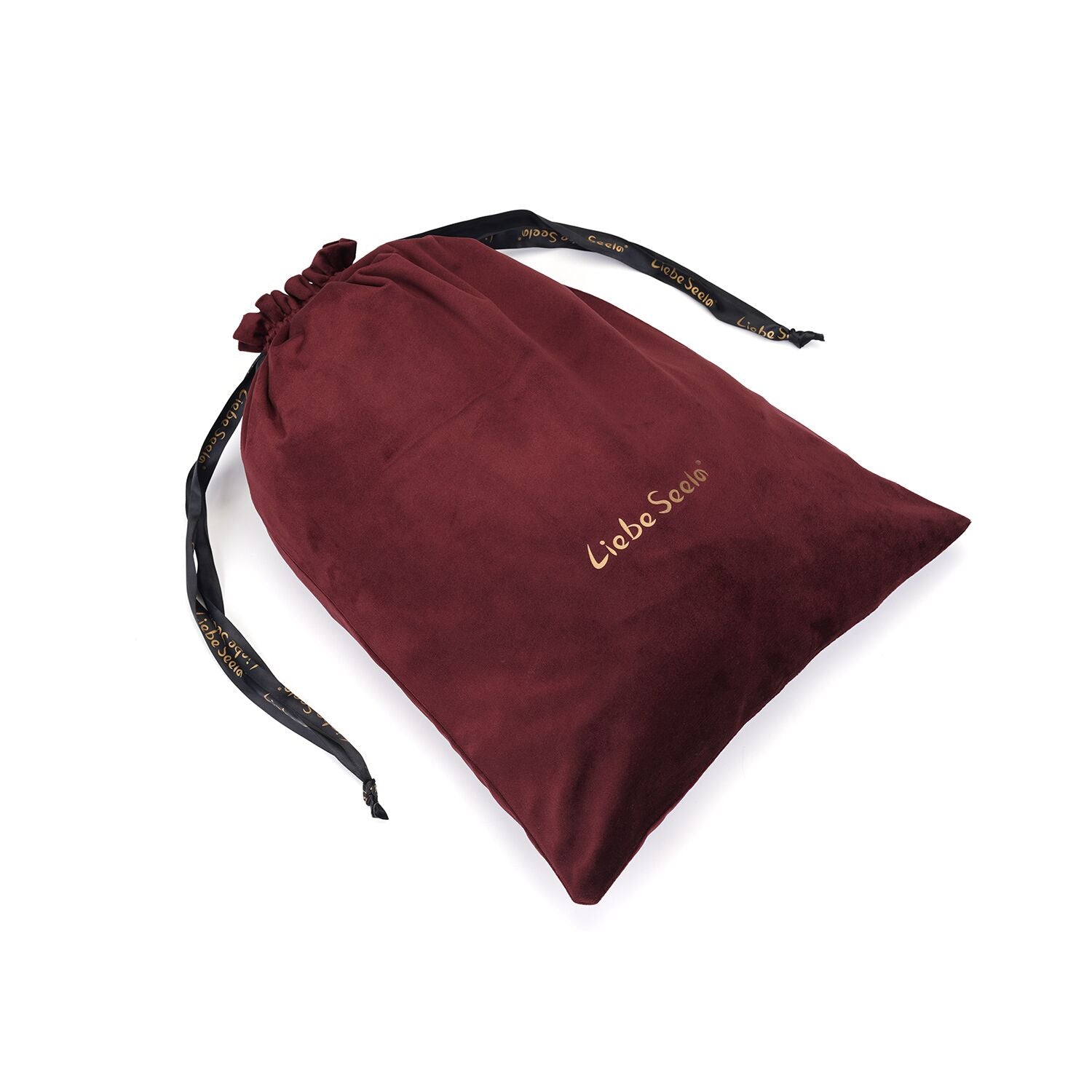 Velvet Drawstring Bag for Toys Liebe Seele Wine Red Large Storage Bag Oblong, 34x45 cm