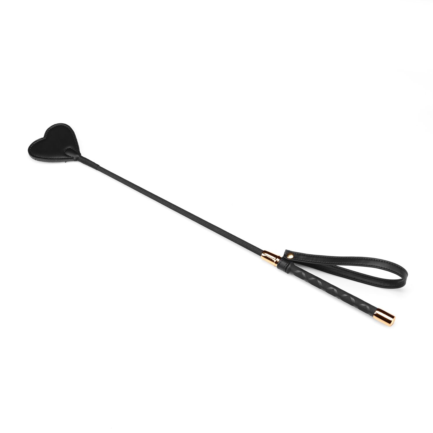 Paddle-Heart Liebe Seele Black Organosilicon Riding Crop, eco-leather
