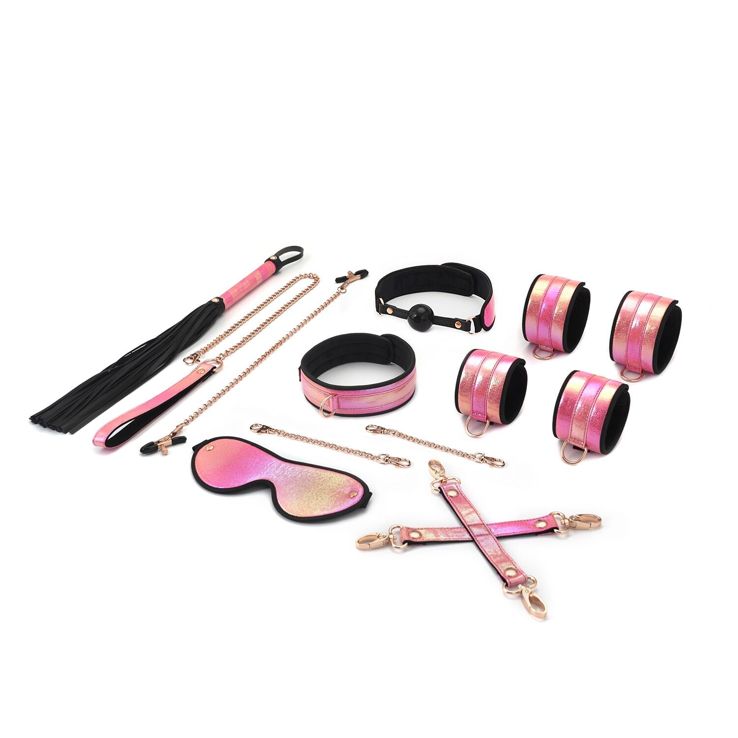 BDSM Set Liebe Seele Vivid Sakura 8 Pieces Set, 8 accessories, eco-leather on velvet base