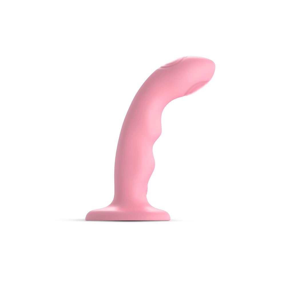 Strap-On-Me TAPPING DILDO WAVE – CORAL PINK Double Pulsating Strap-On Attachment, M