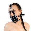 Art of Sex Slave Plastic Ball Gag Mask, Genuine Leather, Black