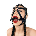 Gag Mask with Silicone Ring Art of Sex - Tamer, Genuine Leather, Color Black