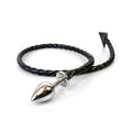 Metal Anal Plug M with Devil's Tail Art of Sex - Succubus, eco-leather, black