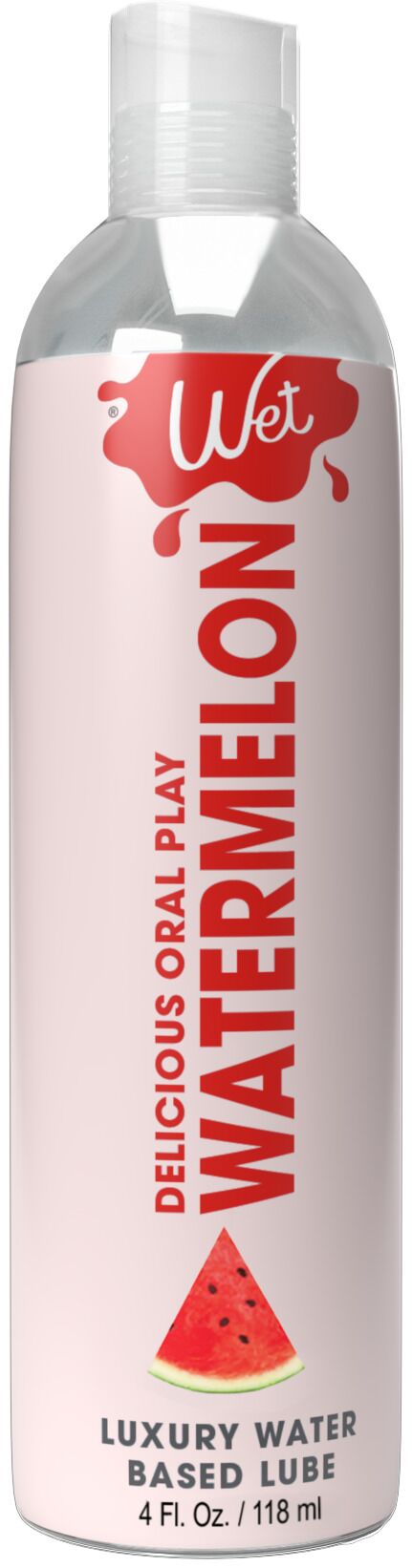 Wet Oral Play Watermelon Water-Based Lubricant (118ml), Edible, Sugar-Free