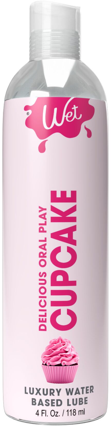 Wet Oral Play Cupcake Water-Based Lubricant (118 ml), Edible, Sugar-Free