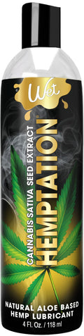 Wet Hemptation Lubricant with Cannabis Extract, Water-Based, Moisturizing (118 ml)