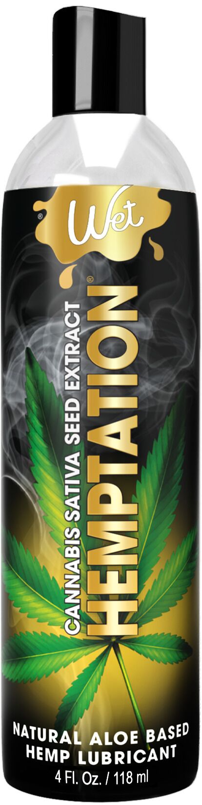 Wet Hemptation Lubricant with Cannabis Extract, Water-Based, Moisturizing (118 ml)