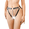 Art of Sex - Xena Panty Garters with Chains, L-2XL, Black
