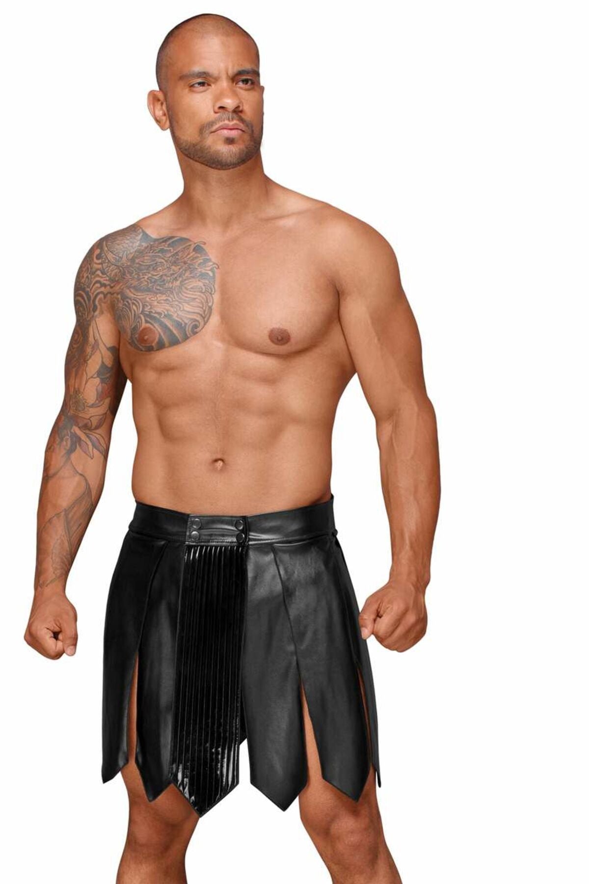 Men's gladiator skirt Noir Handmade H053 Eco leather men's gladiator skirt, XL, eco-leather