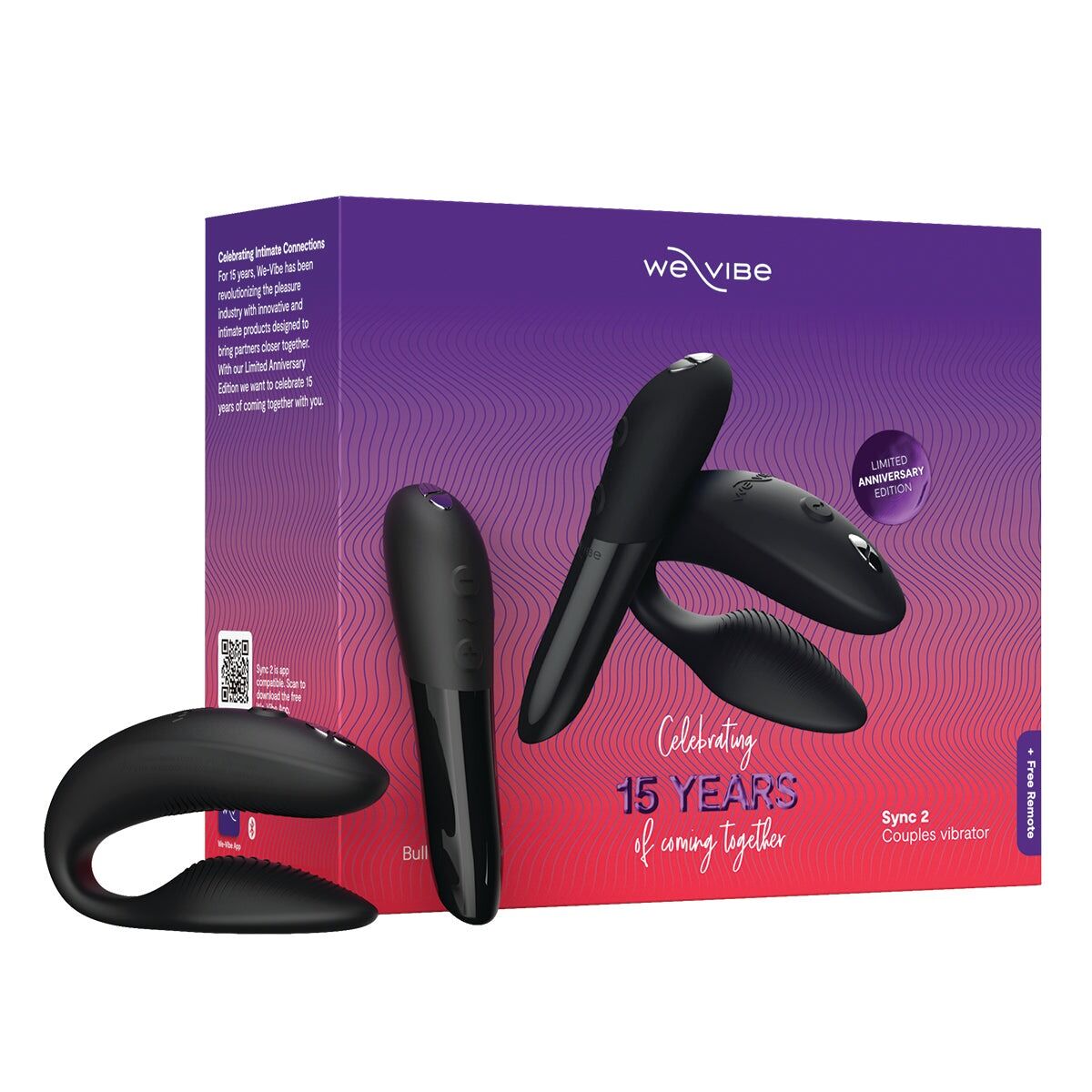 Подарунковий набір We-Vibe 15 Year Anniversary Collection, смарт-вібратор для пар + віброкуля