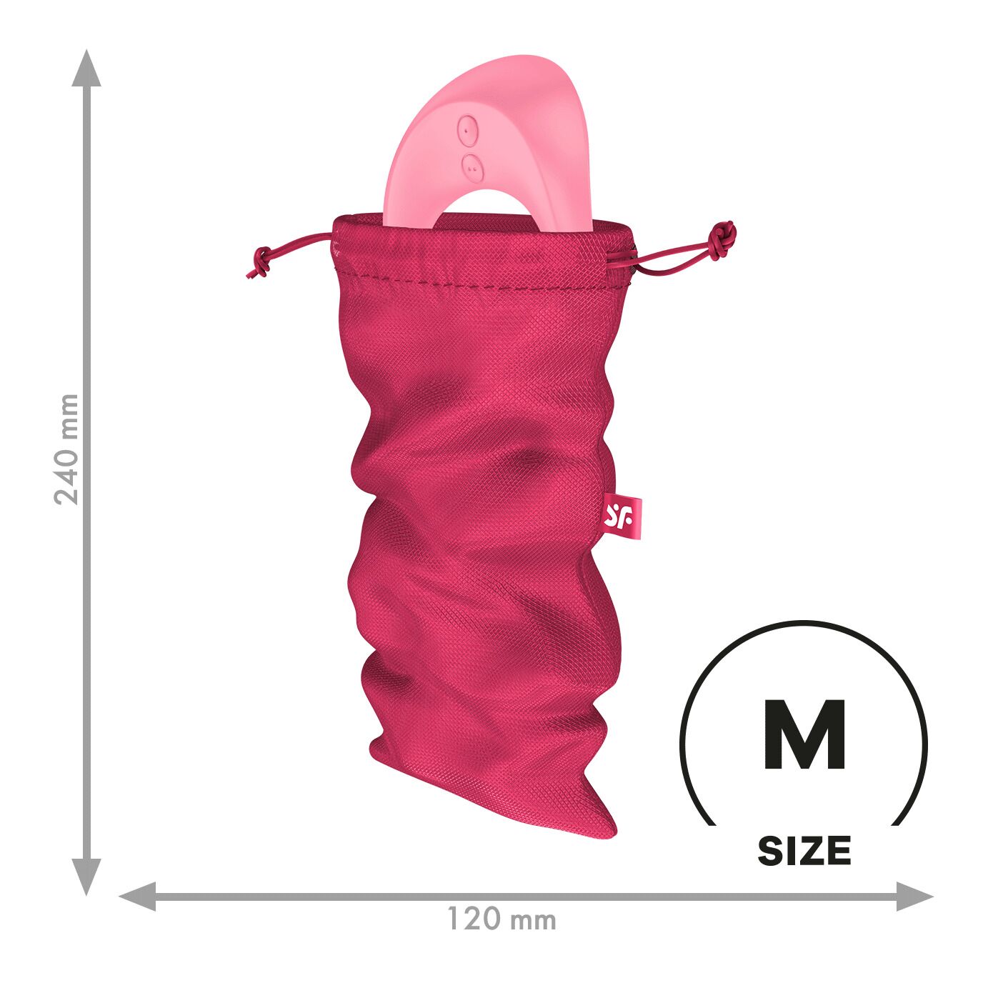 Мішечок для секс-іграшок Satisfyer Treasure Bag M, рожевий, на шнурку