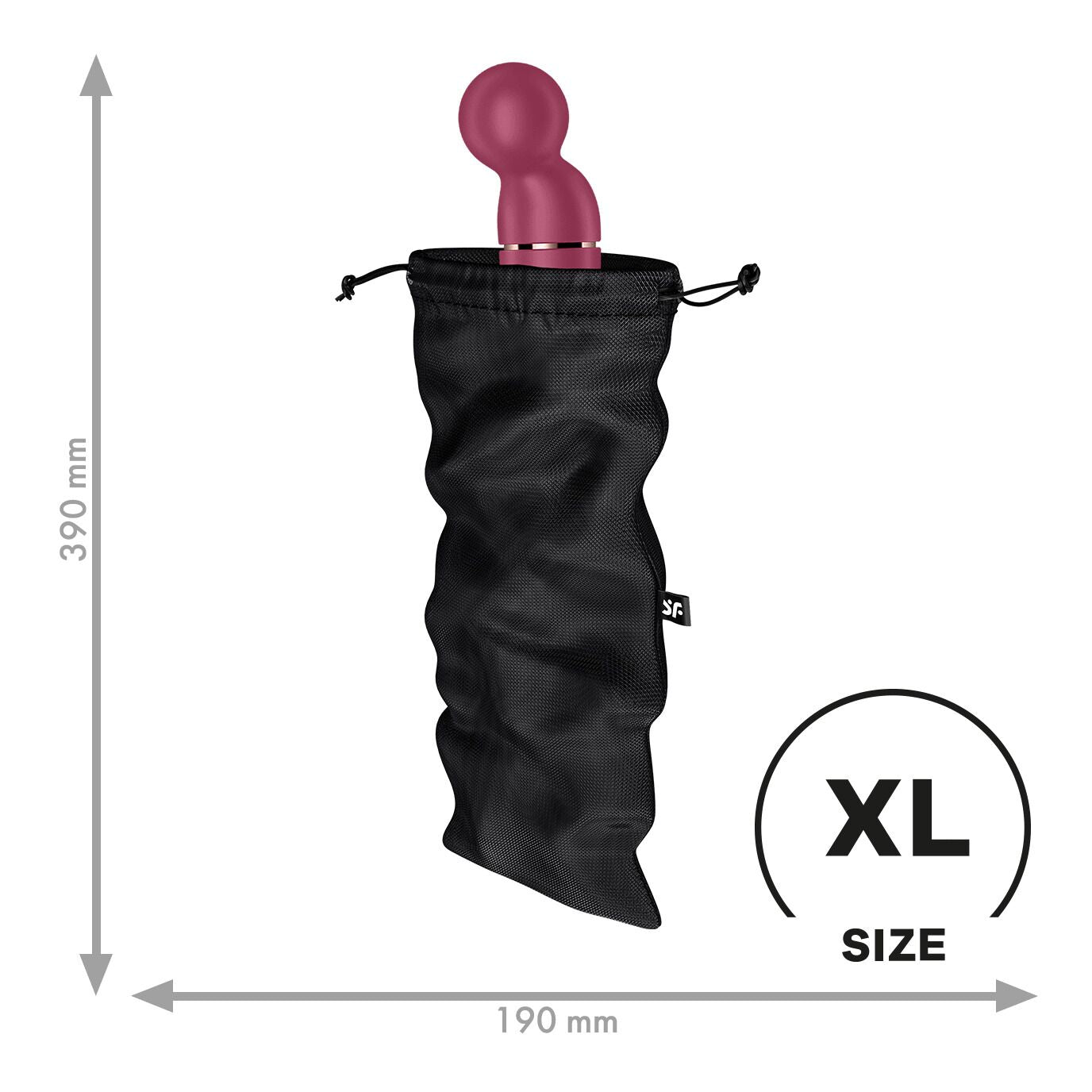 Satisfyer Treasure Bag XL for Sex Toys, Black, Drawstring